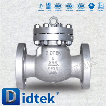 Didtek API6D Acero inoxidable de calidad europea Fundición de 3 pulgadas de agua caliente válvula de retención de agua